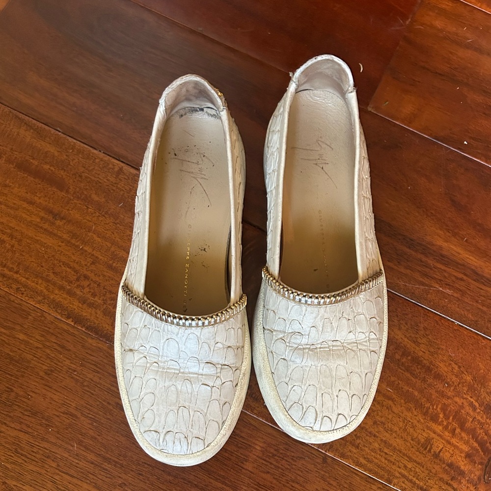 Giuseppe Zanotti White Python Slip-On Platform Sn… - image 2